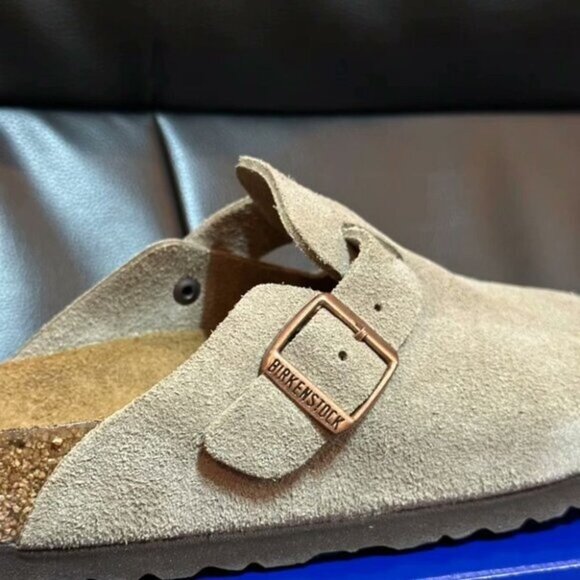 Birkenstock Boston Taupe Suede Clog Sandal - Picture 4 of 6